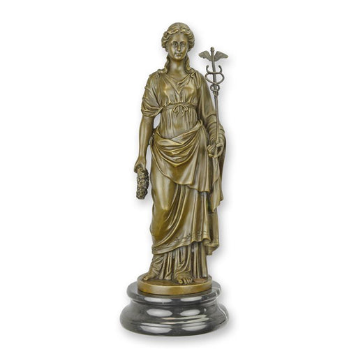 Bronzen Athena beeld op marmeren sokkel – 33,6 cm – VntiQue