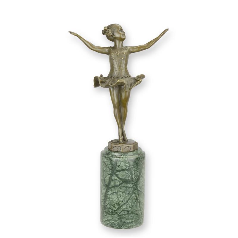 Bronzen beeld ballerina op marmeren sokkel – 31,8 cm – VntiQue