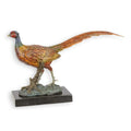 Bronzen beeld van een fazant met lange staartveren op marmeren sokkel – 31,4 cm – VntiQue