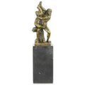Bronzen sculptuur van Hercules en Diomedes op marmeren sokkel – 28 cm – VntiQue