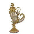 Porseleinen cornucopia hoorn met bronzen montuur, rijk gedecoreerd – 52 cm – VntiQue