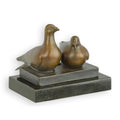 Bronzen sculptuur van twee duiven op marmeren sokkel – 10,2 cm – VntiQue