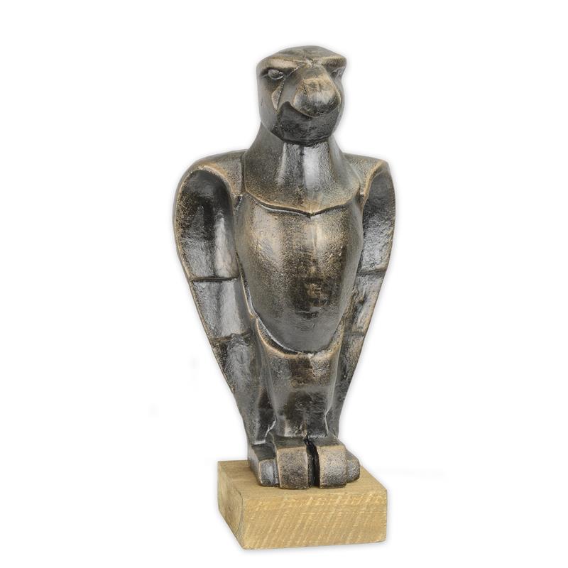 Gietijzeren adelaar sculptuur op houten sokkel – 34 cm – VntiQue