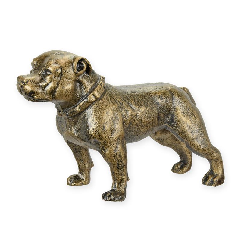 Gietijzeren beeld van Staffordshire terriër, antiek look – 33 cm
