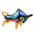 Glazen stier in Murano-stijl, kleurrijk glaskunst object – 31 cm
