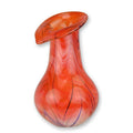Murano-stijl glazen vaas, oranje/rood met asymmetrische rand – 23 cm