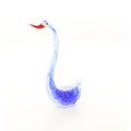 Glazen zwaan in Murano-stijl, miniatuur 12 cm – blauw/oranje