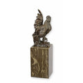 Bronzen sculptuur van haan op marmeren sokkel – VntiQue