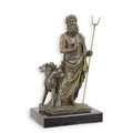 Bronzen beeld Hades met Cerberus op zwarte marmeren sokkel 29,2 cm – VntiQue