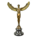 Bronzen beeld Icarus met uitgestrekte vleugels op marmeren sokkel – 40,8 cm – VntiQue