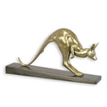 Verzilverd bronzen kangoeroe op stenen sokkel 32,5 cm – VntiQue