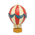 Luchtballon van blik in rood, crème en blauw - VntiQue