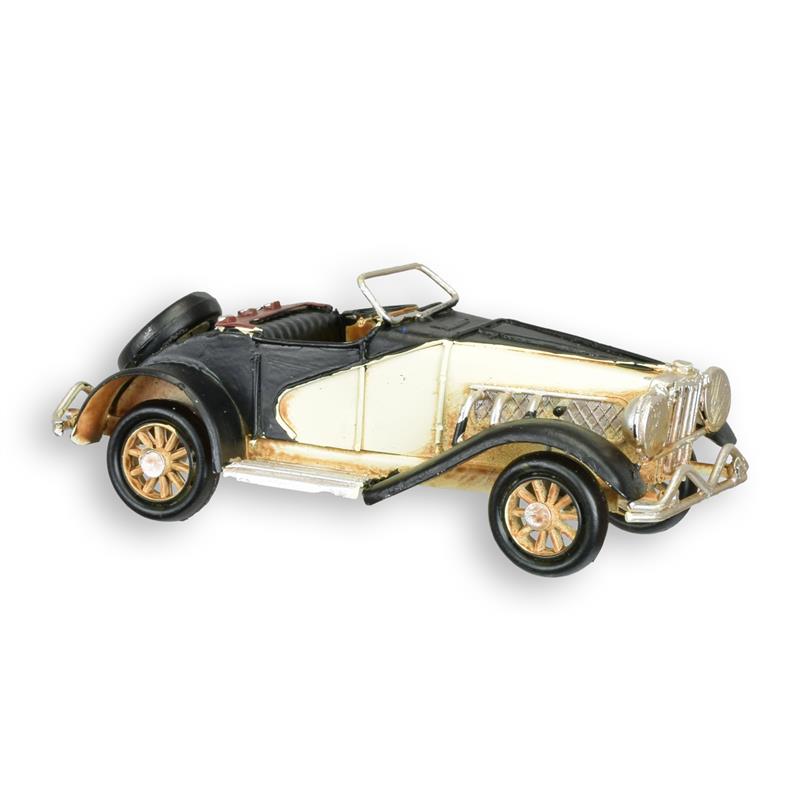 Blikmodel oldtimer cabrio, handbeschilderd – 16,1 cm – VntiQue