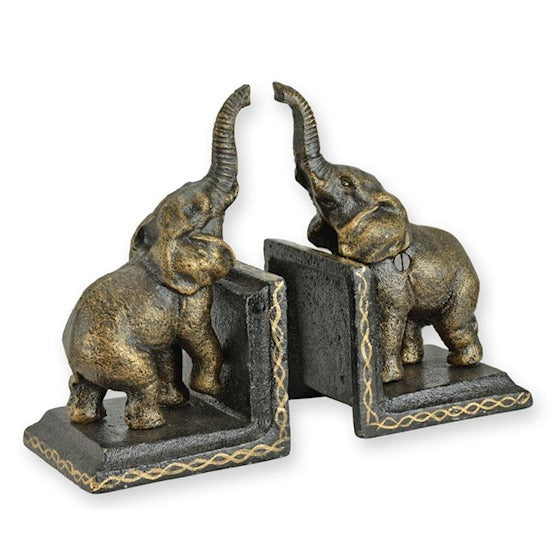 Olifant boekensteunen van gietijzer set van 2 15 cm – VntiQue