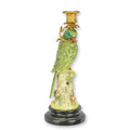 Bronzen papegaai kandelaar full color op marmeren sokkel 31 cm – VntiQue