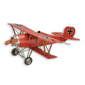 Blikmodel Red Baron biplane in vintage rood – 25 cm – VntiQue