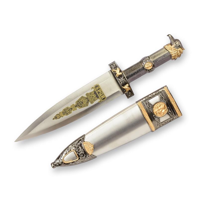 Romeinse pugio met SPQR-ets en versierde schede – 34,5 cm