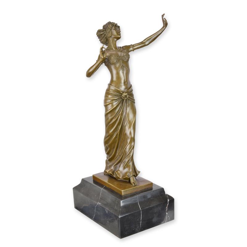 Bronzen beeld Salomé dansend op marmeren sokkel – 36,4 cm – VntiQue