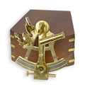 Messing sextant met gepolijste afwerking in houten kist – 12 cm – VntiQue