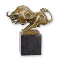 Bronzen modern stier op marmeren sokkel – 19 cm – VntiQue