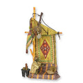 Bronzen sculptuur tapijtverkoper met gekleurde afwerking en oriëntaalse setting – 24 cm – VntiQue