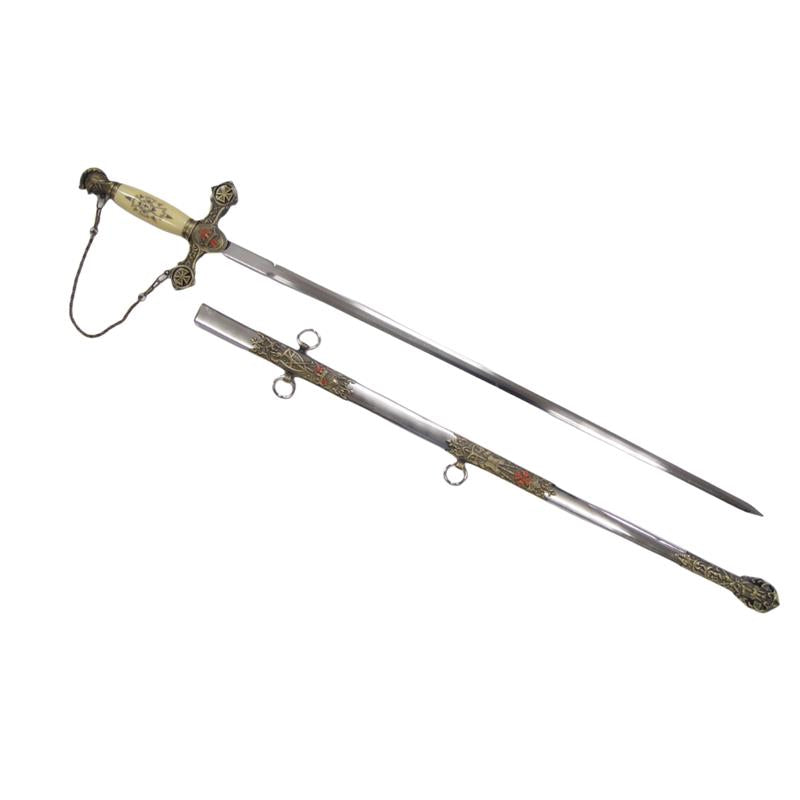 Decoratief Tempelierszwaard met versierde schede – 88,3 cm