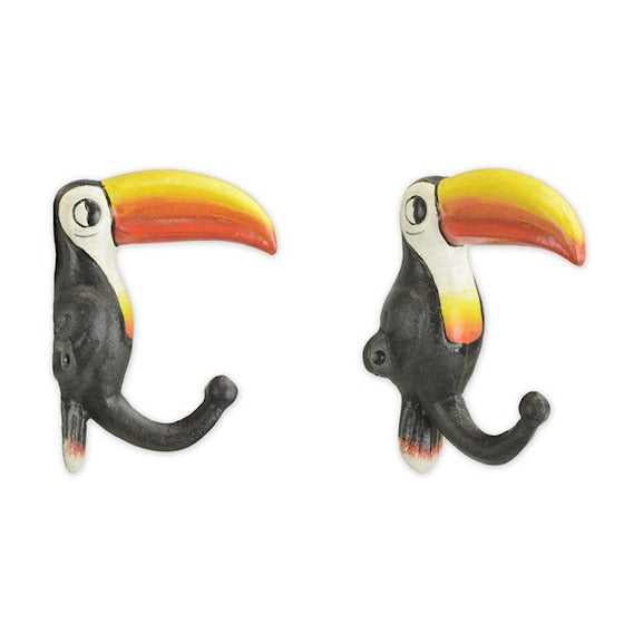 Set van 2 toekan wandhaken gietijzer 15 cm – VntiQue