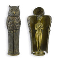 Bronzen sculptuur uil met verborgen naakte vrouw en reveal-effect – 19 cm – VntiQue