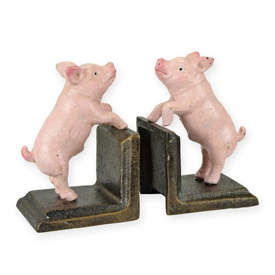 Varkens boekensteunen van gietijzer set van 2 13 cm – VntiQue