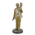 Bronzen sculptuur van Vincent van Gogh met palet en kwast op ronde sokkel – 26,6 cm – VntiQue